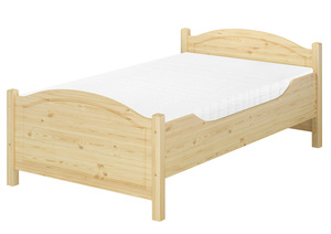 Seniorenbett extra hoch 120x200 Massivholz Einzelbett mit Matratze und Rost 60.40-12 M