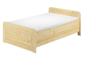 Seniorenbett extra hoch 120x220 Einzelbett mit Federholzrahmen Holzbett Massivholz 60.42-12-220 FV M