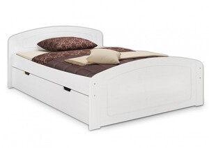 Doppelbett 160x200 3 Bettkasten Rollrost Matratze Seniorenbett Massivholz Wei� 60.50-16WM