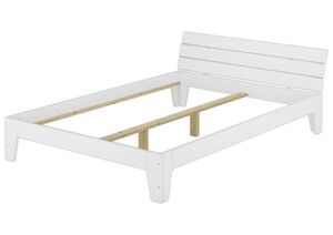 Doppelbett 140x200 Futonbett Bettrahmen Bettgestell Holzbett Massivholz Kiefer Wei� 60.54-14 W oR