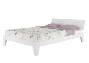 Doppelbett mit Rollrost Matratze 140x200 Futonbett Holzbett Massivholz Kiefer Wei� 60.54-14 W M