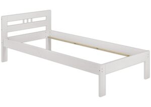 Kinderbett Futonbett Kiefer massiv wei� 90x190 Einzelbett ohne Zubeh�r Bettrahmen 60.64-09-190 W oR
