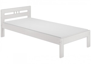 Einzelbett Bettrahmen 90x200 Futonbett Kieferbett wei� Massivholz G�stebett + Matratze 60.64-09 W M