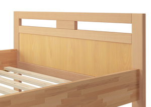 Massivholzbett Seniorenbett Buche natur 120x200 Einzelbett Hohes Bett Komforth�he 60.74-12 oR