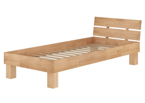 Einzelbett Futonbett 90x200 Massivholz Buchebett natur Bettrahmen Singlebett Rollrost 60.80-09FL