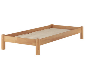 Einzelbett Bettrahmen 80x200 Futonbett Massivholzbett Buche natur mit Rollrost 60.84-08