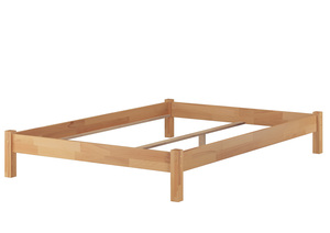 Doppelbett Futonbett �berl�nge 140x220 Buche-Bettgestell massiv ohne Zubeh�r 60.84-14-220 oR