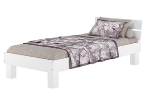 Massivholzbett in �berl�nge 90x220 Buche waschwei� mit gutem Lattenrost 60.86-09-220 W M FV