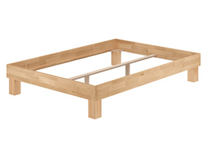 Franz�sisches Holz-Bett Doppelbett 140x200 Buche ge�lt Bettrahmen Futon 60.87-14oR 