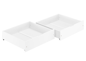 Zweiteiliger wei�er Bettkasten Massivholz Buche 90.10-BS35W