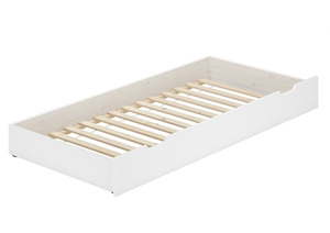 Bettkasten wei� Bettschublade mit Rollrost als Zusatzbett f�r Einzel- und Seniorenbetten 90.10-S6W