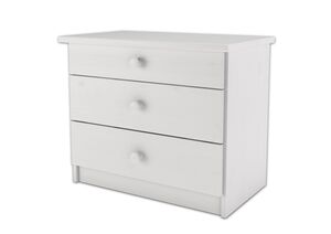 Nachtkonsole wei� f�r erh�hte Seniorenbetten mit 3 Schubladen 90.20-K4W