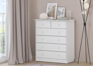 Kommode wei Sideboard Anrichte Kiefer massiv 2+4 Schubladen 90.50-13W 