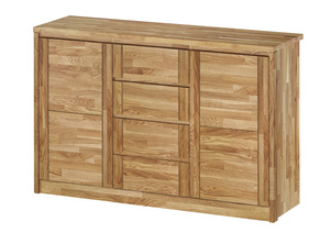 Grifflose Holzkommode Holzschrank mit 4 Schubladen u. 2 T�ren Eiche ge�lt 90.50-34