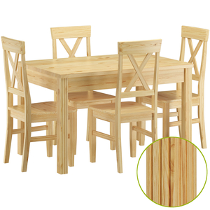 Sitzgarnitur mit Tisch und 4 St�hle Kiefer Massivholz Vollholzm�bel 90.70-51 C-Set 23