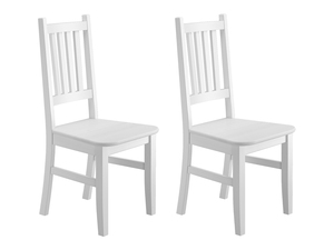 Wei�er K�chenstuhl Massivholzstuhl Esszimmerstuhl Stuhl Eris Kiefer 90.71-01-DW Set 
