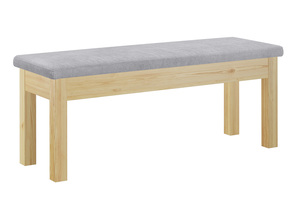 Sitzbank Kchenbank Kiefer natur massiv Holzbank Polsterbank 120x40 grau 90.71-39P21