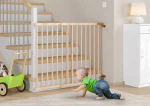 T�rschutzgitter Treppenschutzgitter Absperrgitter Buche massiv Kindersicherung 70-108 cm 90.90-99 