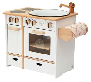 Drewart Kinderkche mit Zubehr Spielkche Massivholz wei 932-2044 DL 