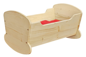 Puppenwiege Puppenbett Puppen Schaukelbett Fichte ge�lt 95-300