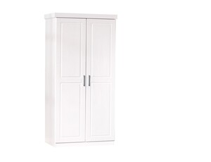 Kleiderschrank Hakon 2-t�rig Massivholz Kiefer Weiss Dielenschrank Schrank  99.20900113