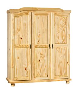 Kleiderschrank Bern 3-t�rig Landhausstil Schlafzimmerschrank Massivholz Kiefer 99.30500110