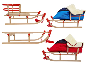 Davos Klappschlitten Rodelschlitten Schlitten aus Holz mit w�hlbarem Zubeh�r V-22-105
