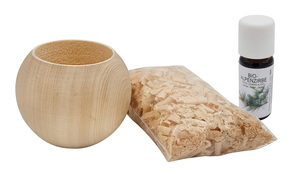 Duft Kugel mit Zirbenflocken und Zirben Duftl Holz Deko V-40.10-002