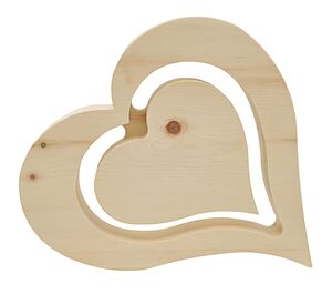 Moderne Holzherzen Zirbe massiv unbehandelt Dekoherz Herz aus Holz Tischdeko V-40.10-044
