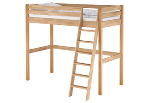 Platzsparendes Hochbett Stockbett 90x200 Buche lackiert mit w�hlbarem Zubeh�r V-60.08-09