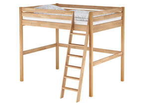 Robustes Doppelbett-Hochbett Stockbett 140x200 Buche natur mit w�hlbarem Zubeh�r V-60.24-14