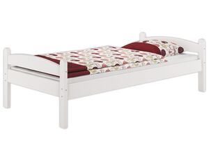 Kieferbett wei� Einzelbett 80x200 Massivholzbett Bettrahmen Futonbett Zubeh�r w�hlbar V-60.32-08W