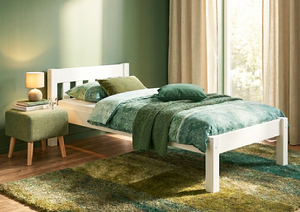 Bettrahmen Einzelbett 80x200 Futonbett Kieferbett Massivholz wei� Zubeh�r w�hlbar V-60.38-08W