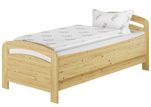 Seniorenbett extra hoch 90x220 Holzbett Kiefer massiv Einzelbett mit w�hlbarem Zubeh�r V-60.43-09-220