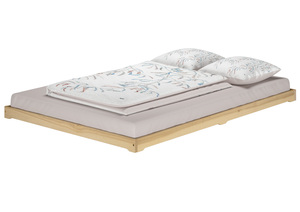 Futonbett platzsparend extra niedriges Bodenbett 140x200 Esche lackiert V-60.47E-14