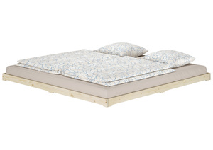 Niedrigbett unbehandeltes Holz-Doppelbett 180x200 Fichte Tanne V-60.47N-18