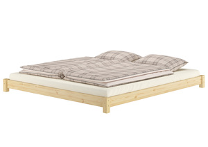 Niedriges Bodenbett Ehebett Vollholzbett in Kingsize 200x200 Kiefer massiv V-60.51-20