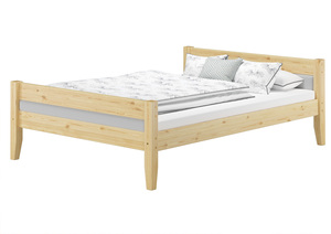Massivholzbett Kiefer 140x200 modernes Polsterbett, Polsterfarbe w�hlbar V-60.52-14oR