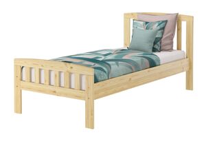 Klassisches Kieferbett natur 90x200 Einzelbett Singlebett Massivholzbett Zubeh�r w�hlbar V-60.57-09