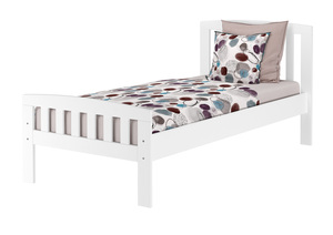 Klassisches Kieferbett wei�, 90x200 cm, Einzelbett, Zubeh�r w�hlbar V-60.57-09W