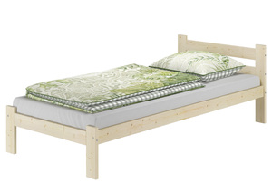 Unbehandeltes Massivholzbett Einzelbett 90x200 Fichte massiv mit w�hlbarem Zubeh�r V-60.60N-09