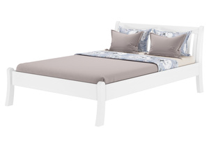 Wei�es, geschwungenes franz�sisches Bett 140x200 Kiefer massiv V-60.61W-14