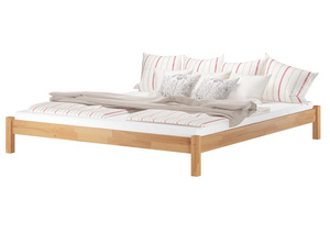 Doppelbett Futonbett ohne Kopfteil 200x200 Buche Massivholz w�hlbares Zubeh�r V-60.84-20