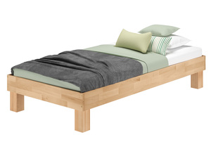 Holzbett Einzelbett 90x200 Buche ge�lt Futonbett mit w�hlbarem Zubeh�r  V-60.87-09