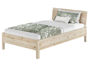 Echtholzbett Einzelbett Zirbe massiv metallfrei 120x200 mit w�hlbaren Zubeh�r V-60.95-12