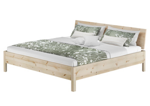 Ehebett Massivholzbett metallfrei Zirbe massiv 200x200 mit w�hlbarem Zubeh�r V-60.95-20