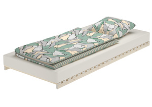 Niederflurbett metallfrei �berlang 90x220 Lattenrost, Fichte unbehandelt V-60.97-09-220