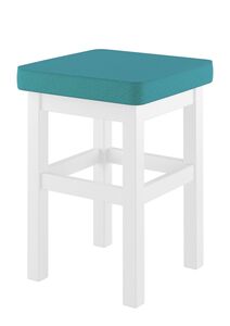 Holzhocker mit verschiedenen Polsterfarben Massivholzsitz in waschwei� mit Polster V-90.71-41WP