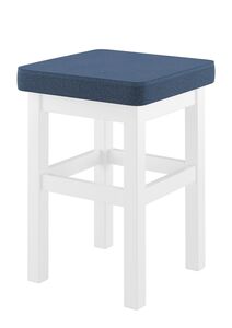 Holzhocker mit verschiedenen Polsterfarben Massivholzsitz in waschwei� mit Polster V-90.71-41WP