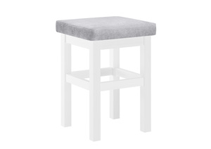 Holzhocker mit verschiedenen Polsterfarben Massivholzsitz in waschwei� mit Polster V-90.71-41WP